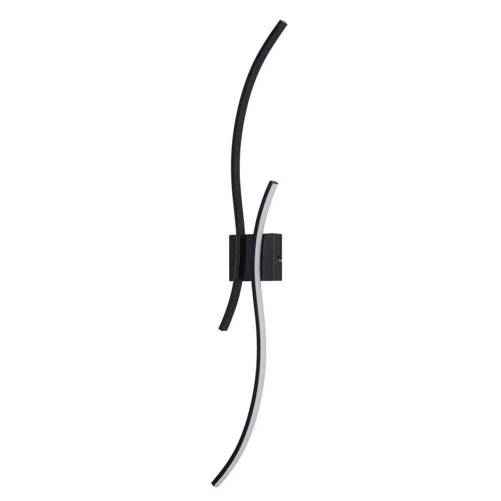 Collins - applique murale led en métal, noir, l 102 cm
