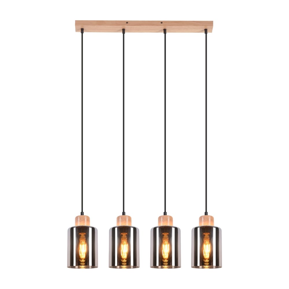 Brückenau - suspension en bois, marron, l 147 cm, e27