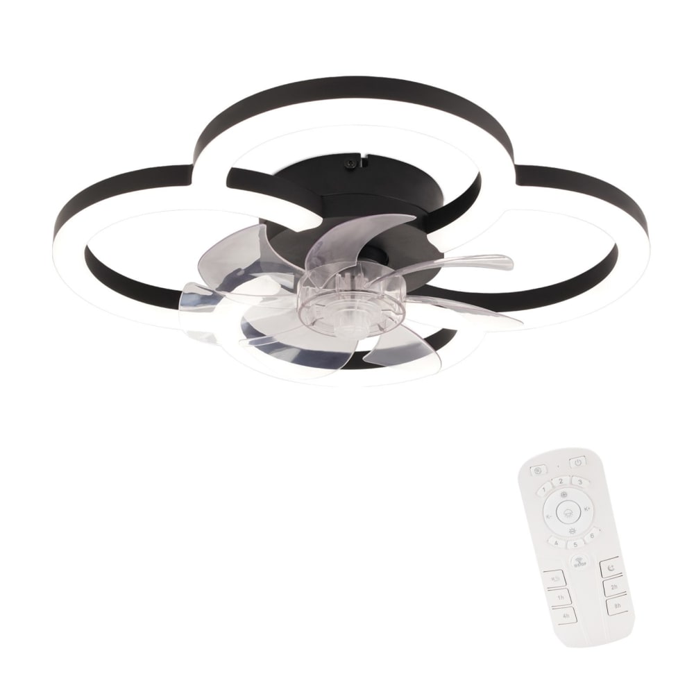 Ventilateur de plafond, plastique, L:50, noir