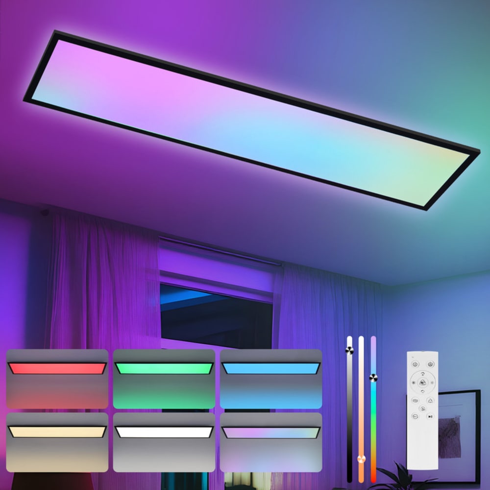 Hans - plafonnier en métal, coloris noir, l 100 cm, max. 39 w — vue 3