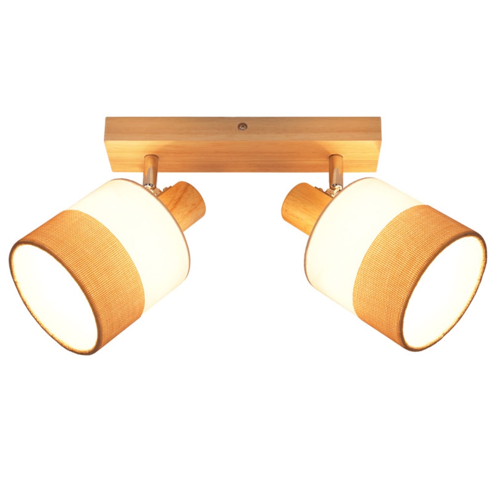 Bogen - spot de plafond en bois, argent, l 73 cm, e14