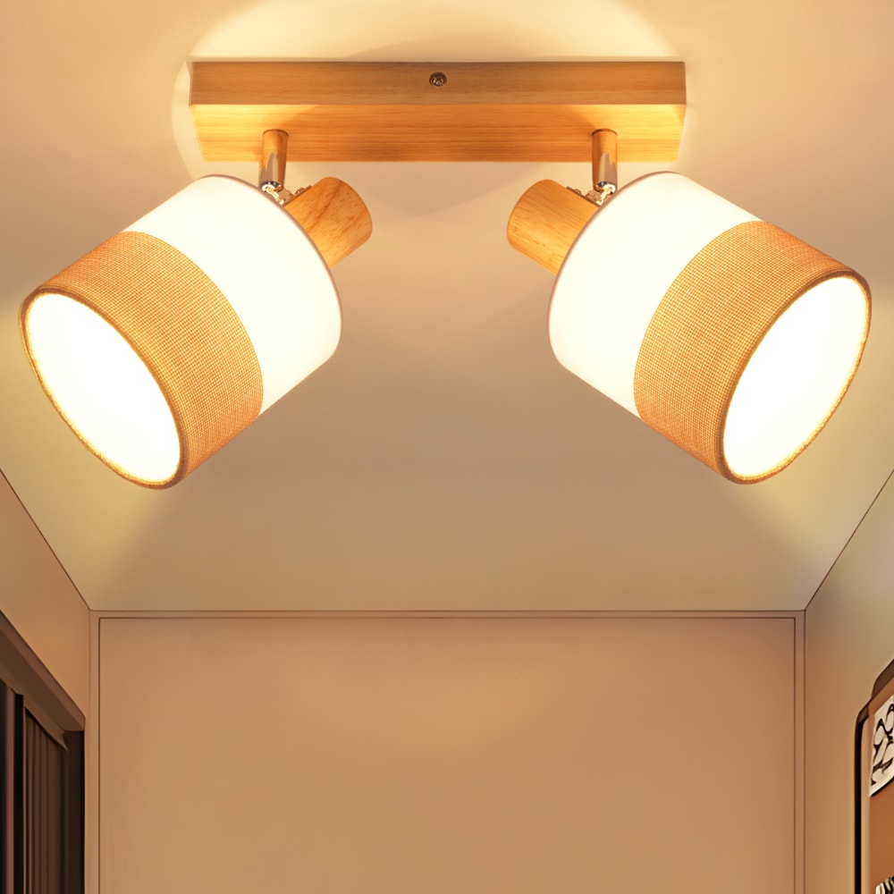Bogen - spot de plafond en bois, argent, l 73 cm, e14 — vue 3