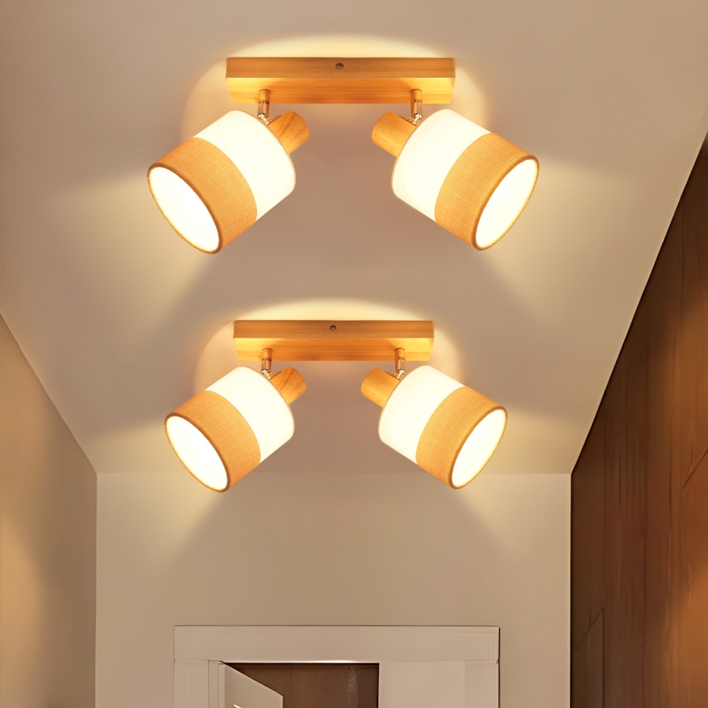 Bogen - spot de plafond en bois, argent, l 73 cm, e14 — vue 4