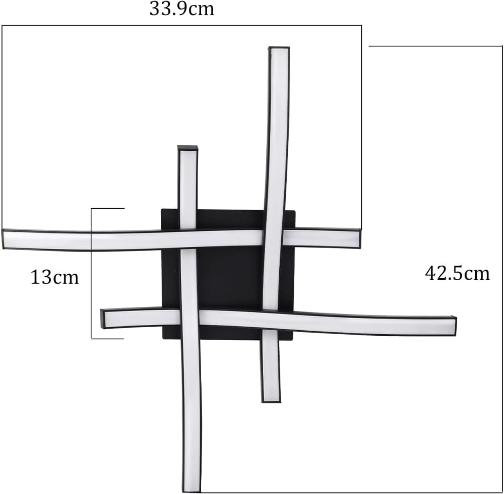 Greta - plafonnier en métal, coloris noir, l 80 cm, max. 24 w — vue 4