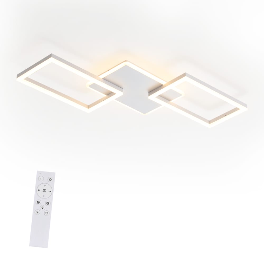 Plafonnier LED, métal, L:80, blanc