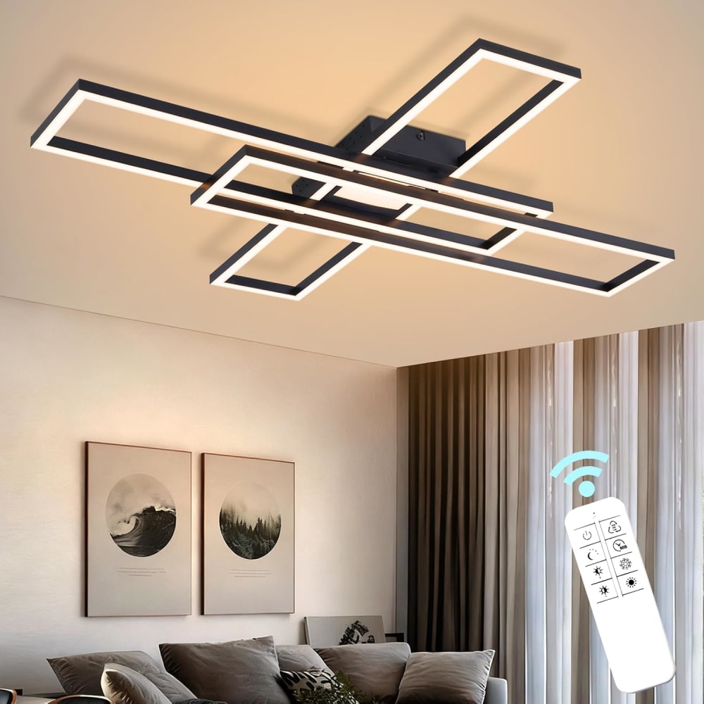 Andrews - plafonnier en plastique, coloris noir, l 3 cm, max. 56 w — vue 3