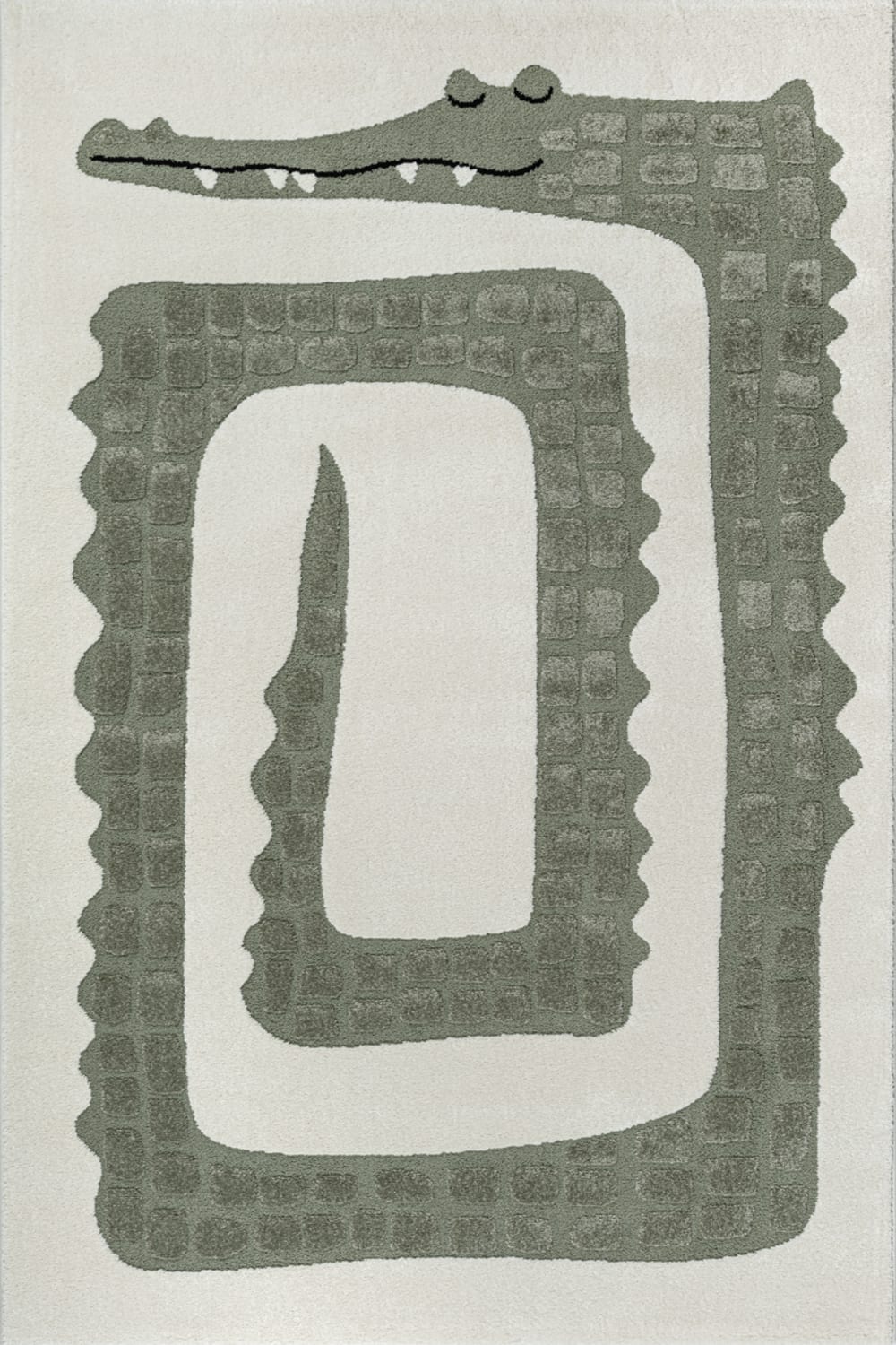 Tapis enfant design crocodile, crème, 80 x 150 cm