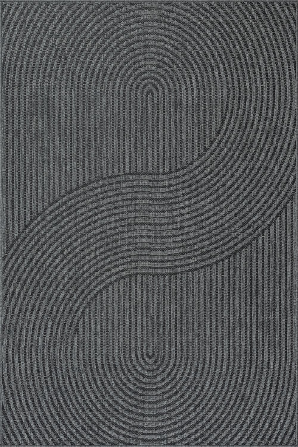 Tapis extérieur intérieur moderne, anthracite, 200 x 280 cm