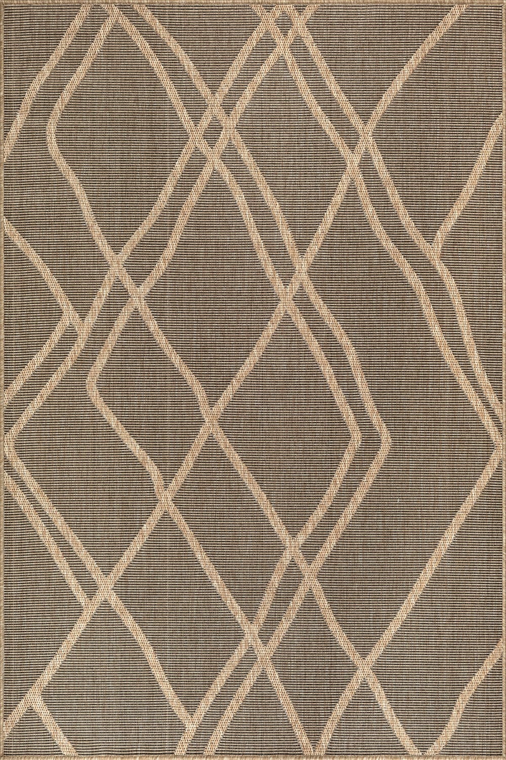 Tapis extérieur intérieur abstrait, beige, 80 x 150 cm