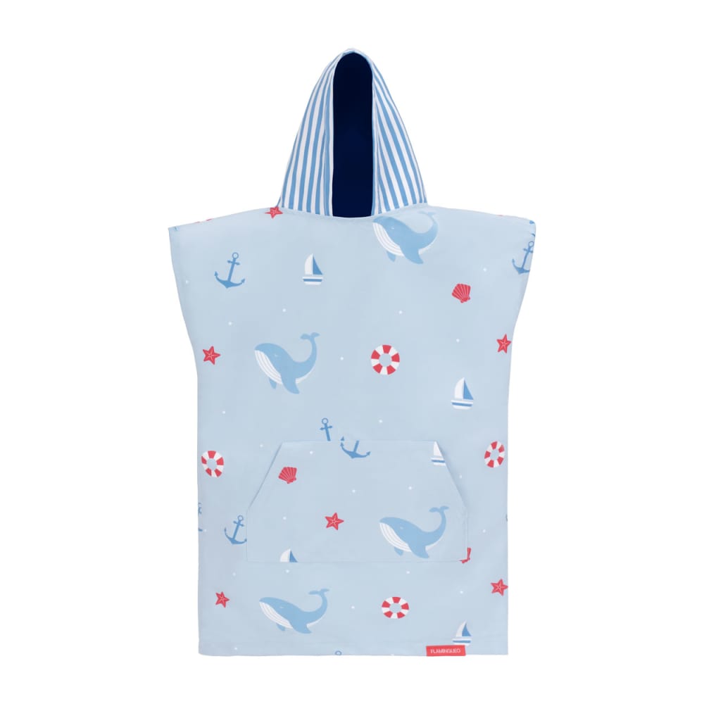 Flamingueo Kinder Strandponcho Mikrofaser schnelltrocknend 1-3 Jahre blau Mikrofaser Baby