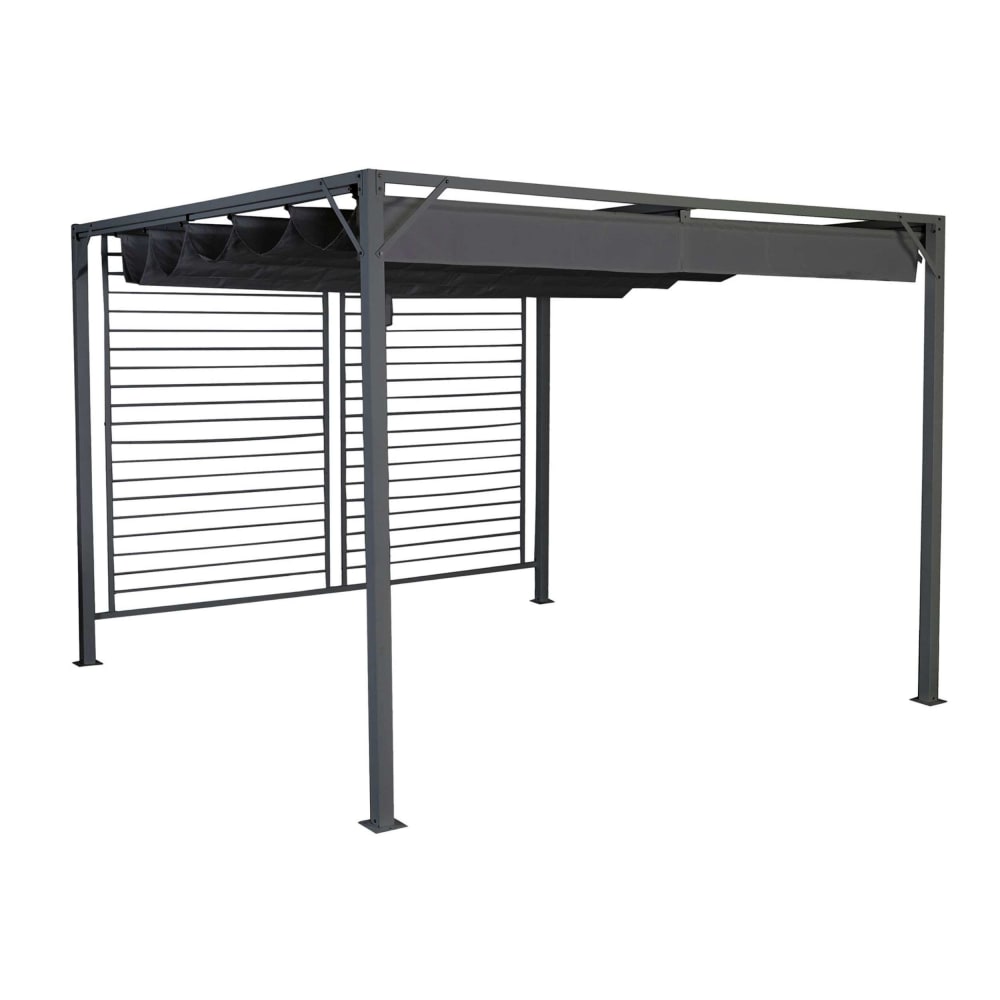 Pergola en acier gris 300x300x230 cm