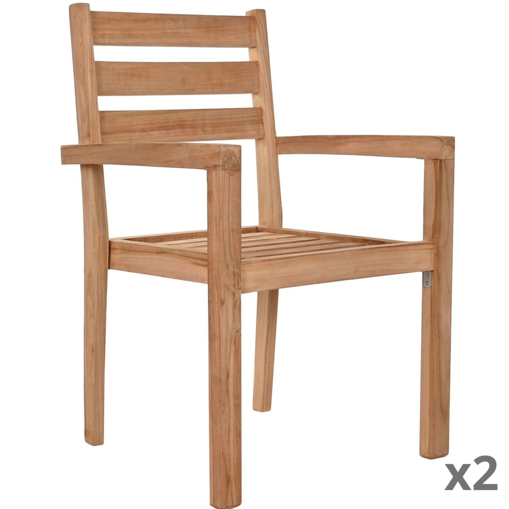 Lot 2 chaises en teck