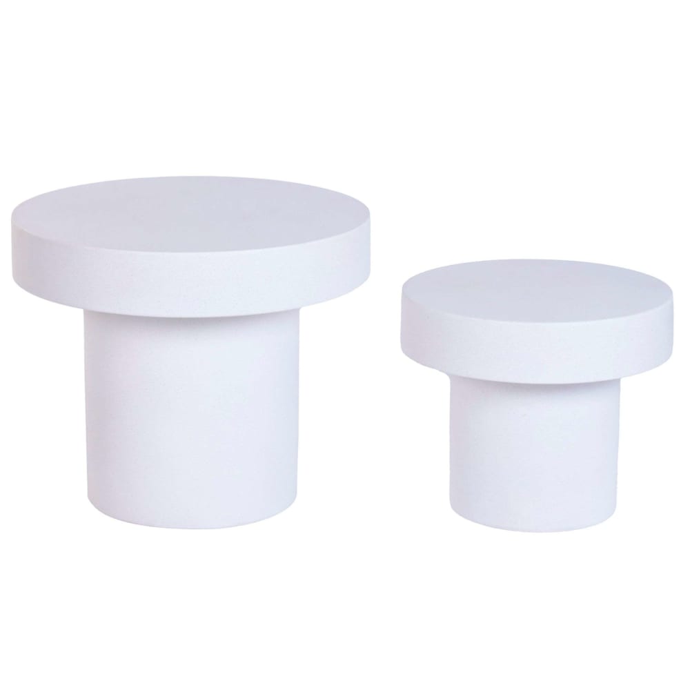 Table basse de jardin en béton  blanc 60x60x50 cm