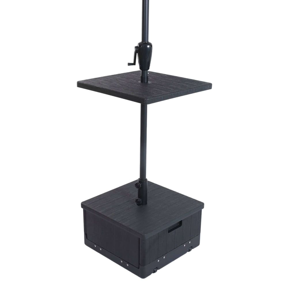 Pied de parasol en pvc et synthetique noir 53x53x30 cm 55 kg
