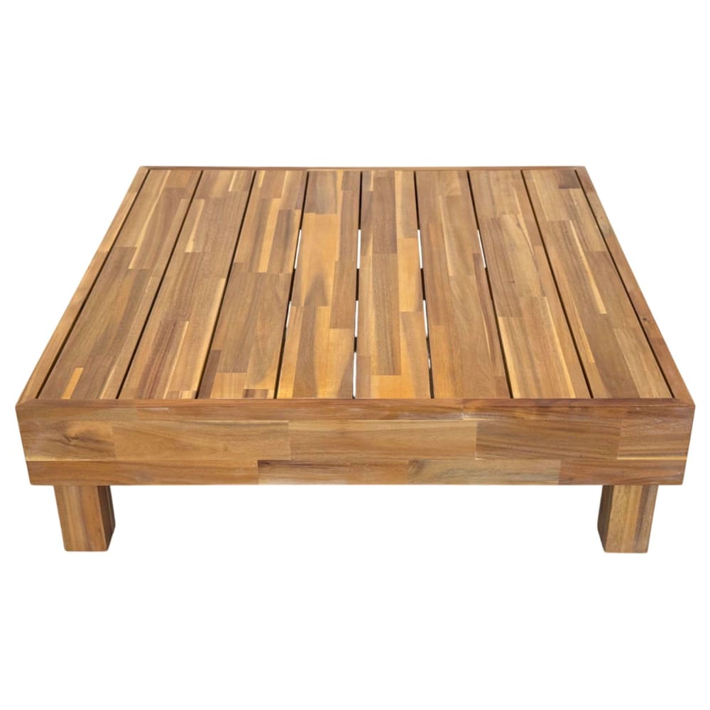 Table basse de jardin en acacia marron 85x85x35 cm
