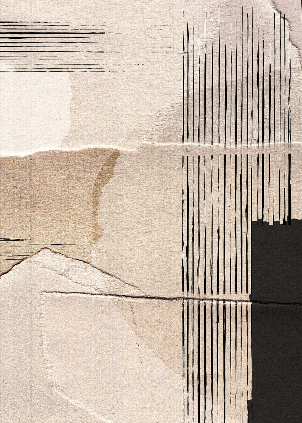 Hannun Dekorativer Kunstdruck, 50 x 70 cm style modern Beige Papier