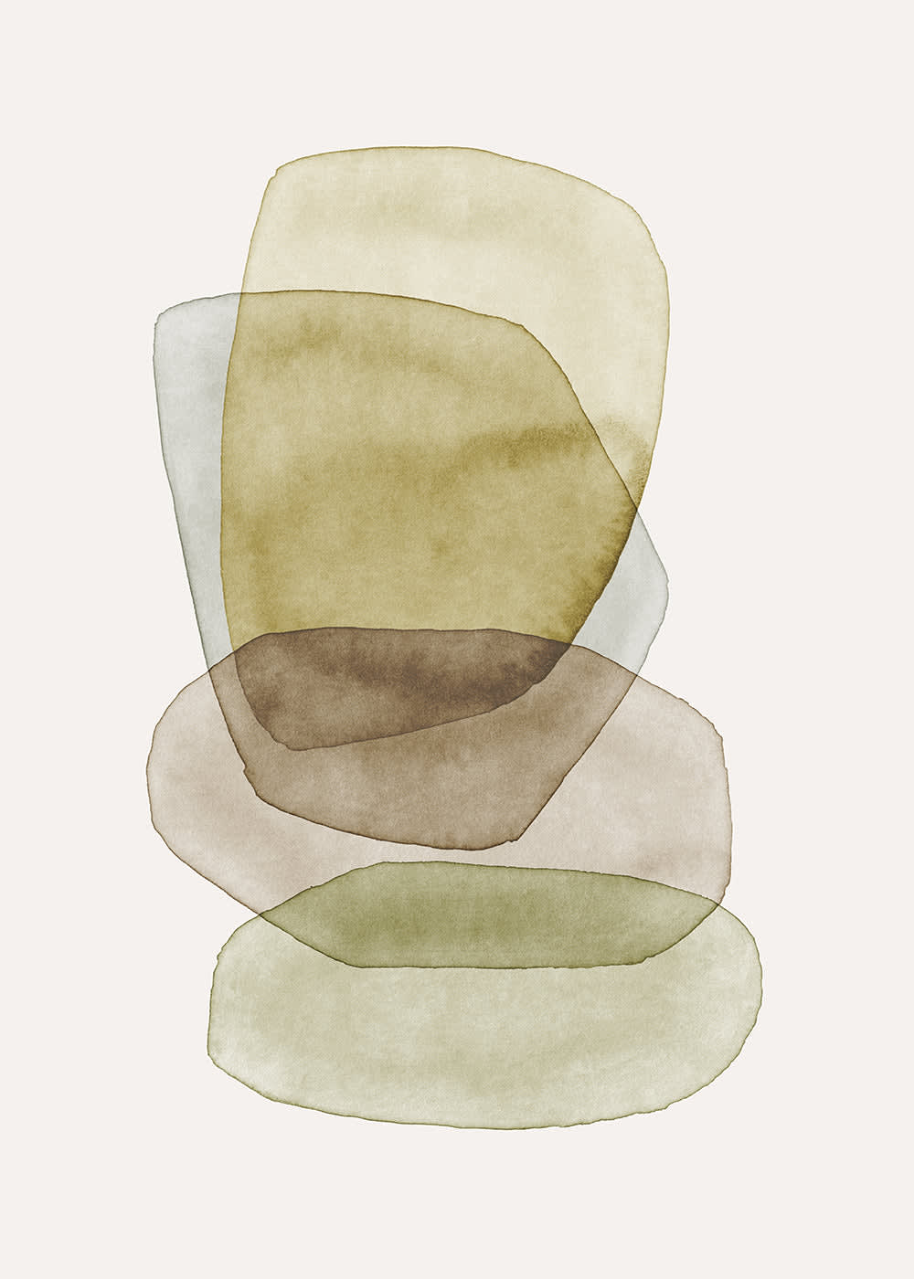 Hannun Dekorativer Kunstdruck, 50 x 70 cm style modern Beige Papier