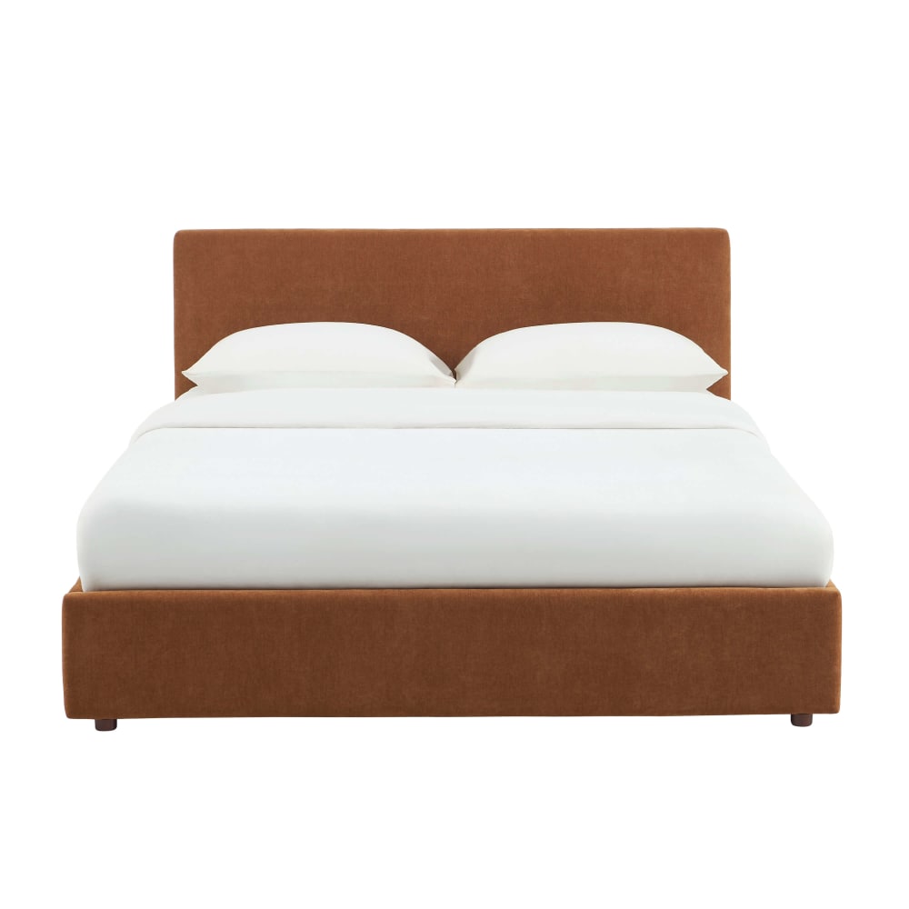 Lit coffre  160x200 tissu - marron