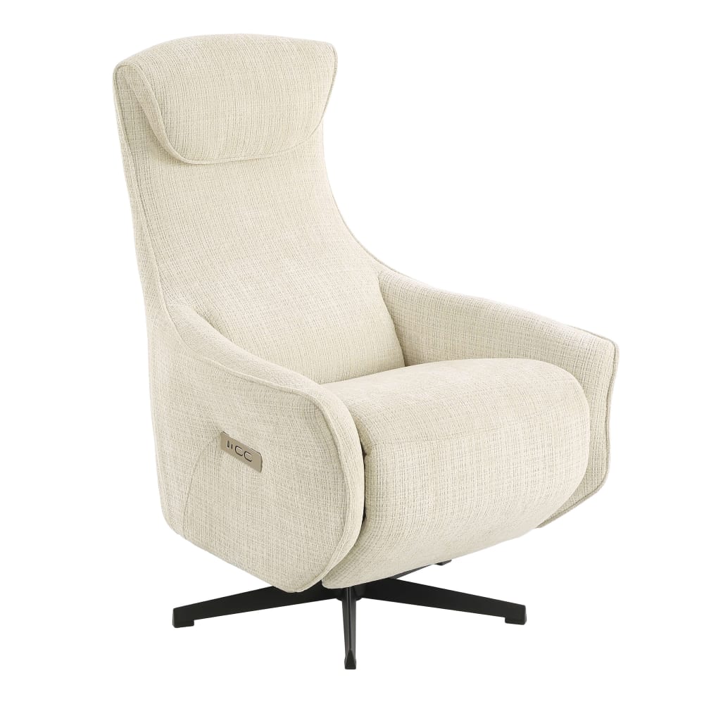 Fauteuil relax électrique rotatif  1 place tissu beige