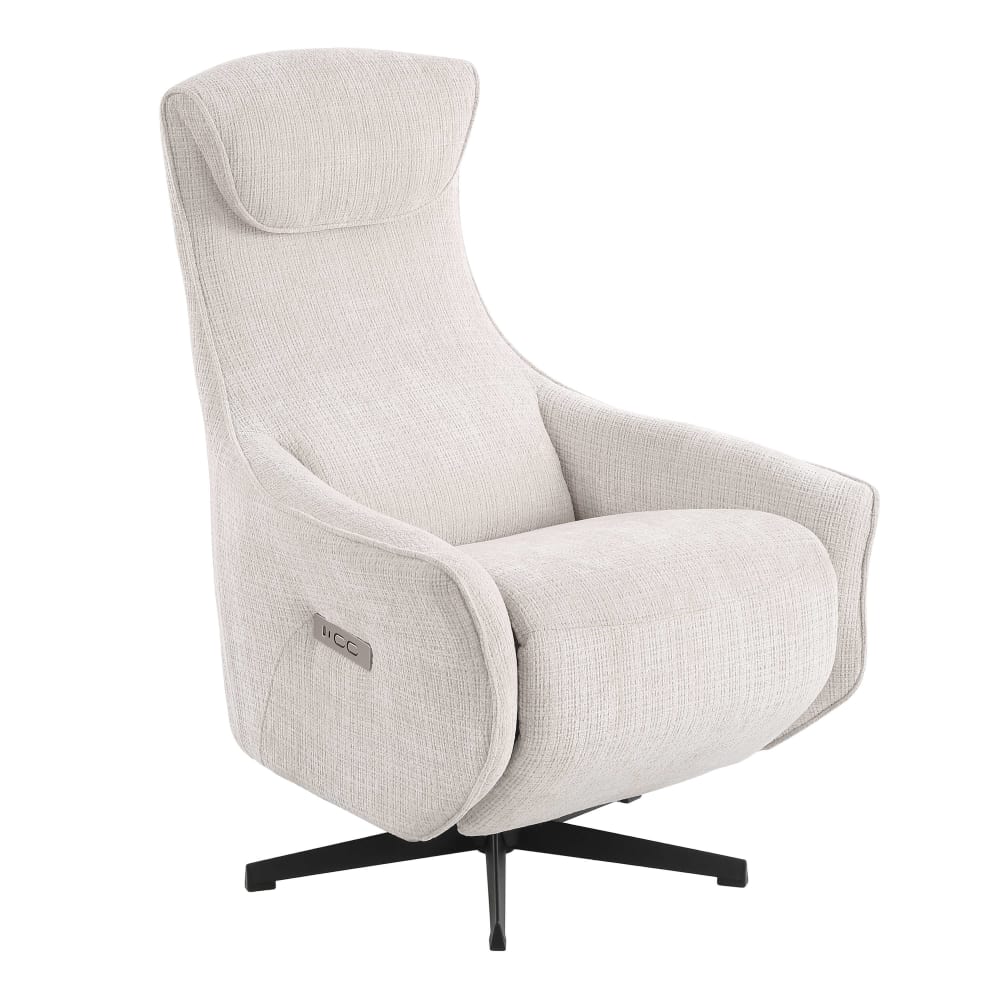 Fauteuil relax électrique rotatif  1 place tissu gris clair