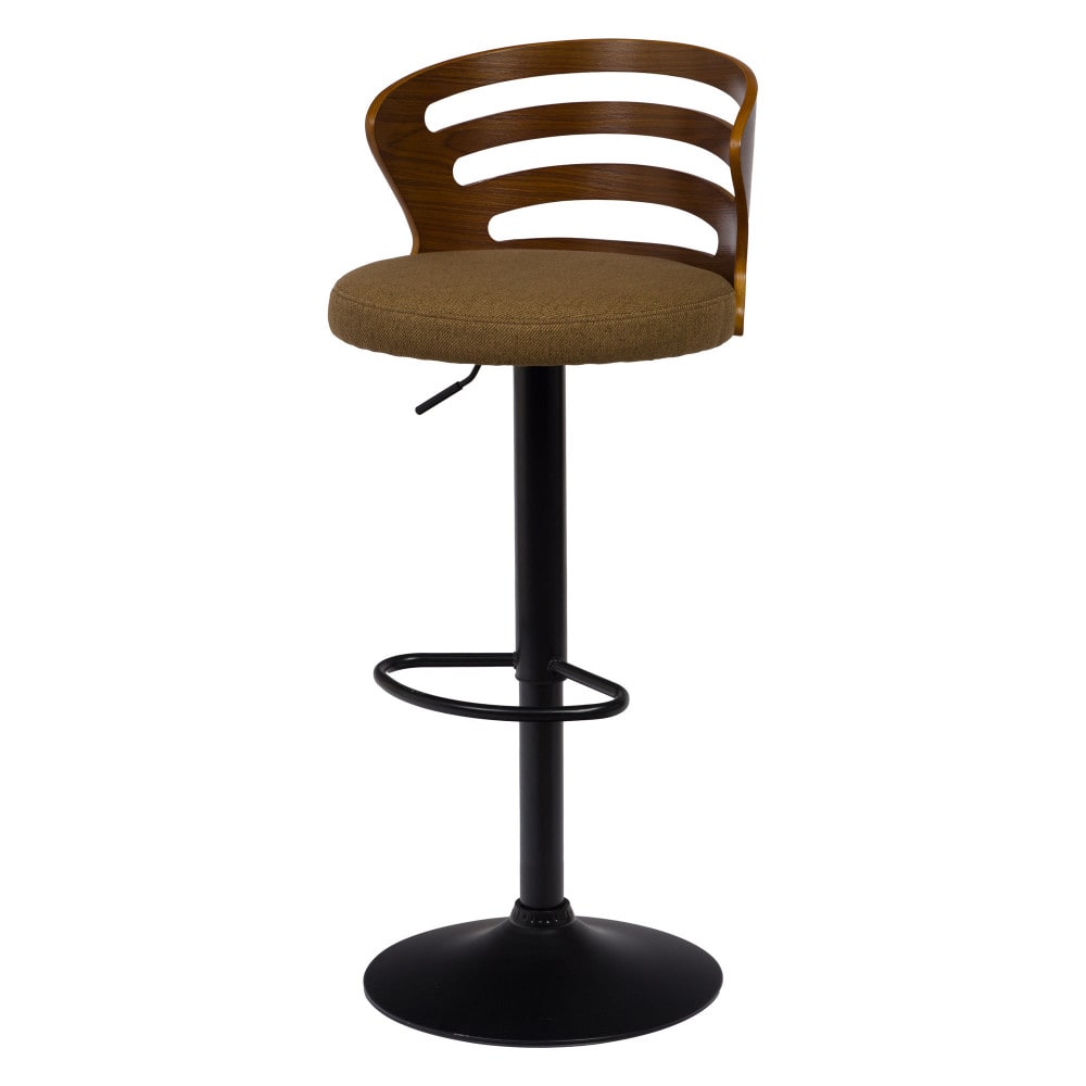 Tabouret de bar Emilio moutarde jaune en tissu