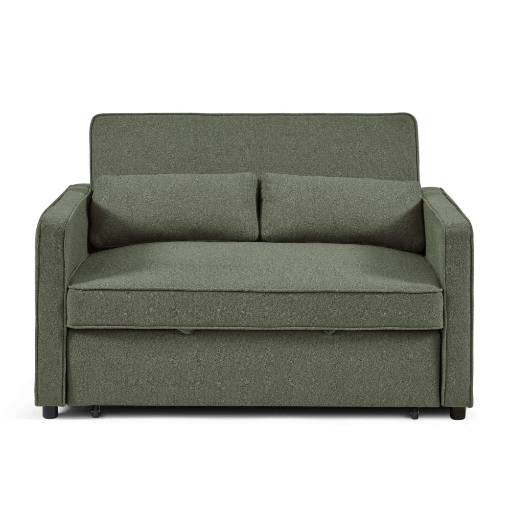 Canapé droit en tissu 2 places vert
