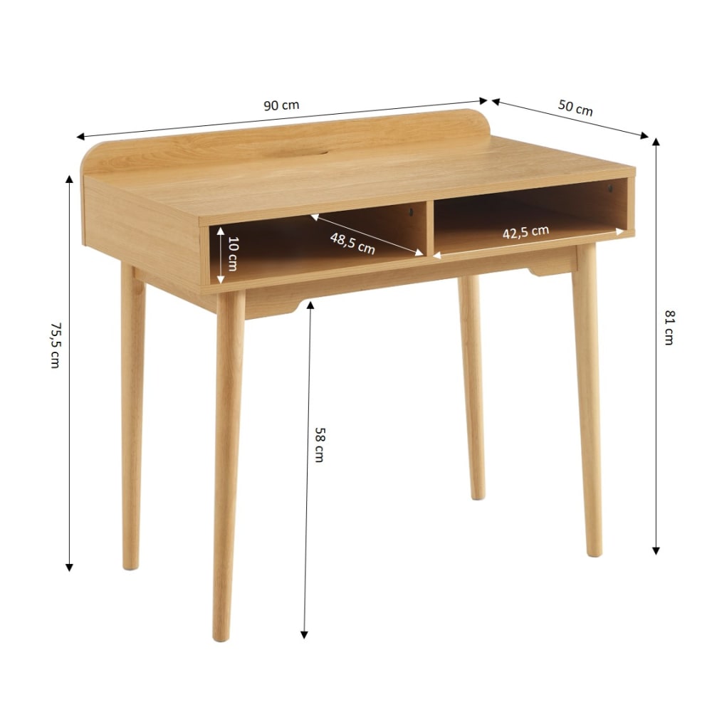 Bureau enfant  effet chêne 90cm (Baita) - Image 2