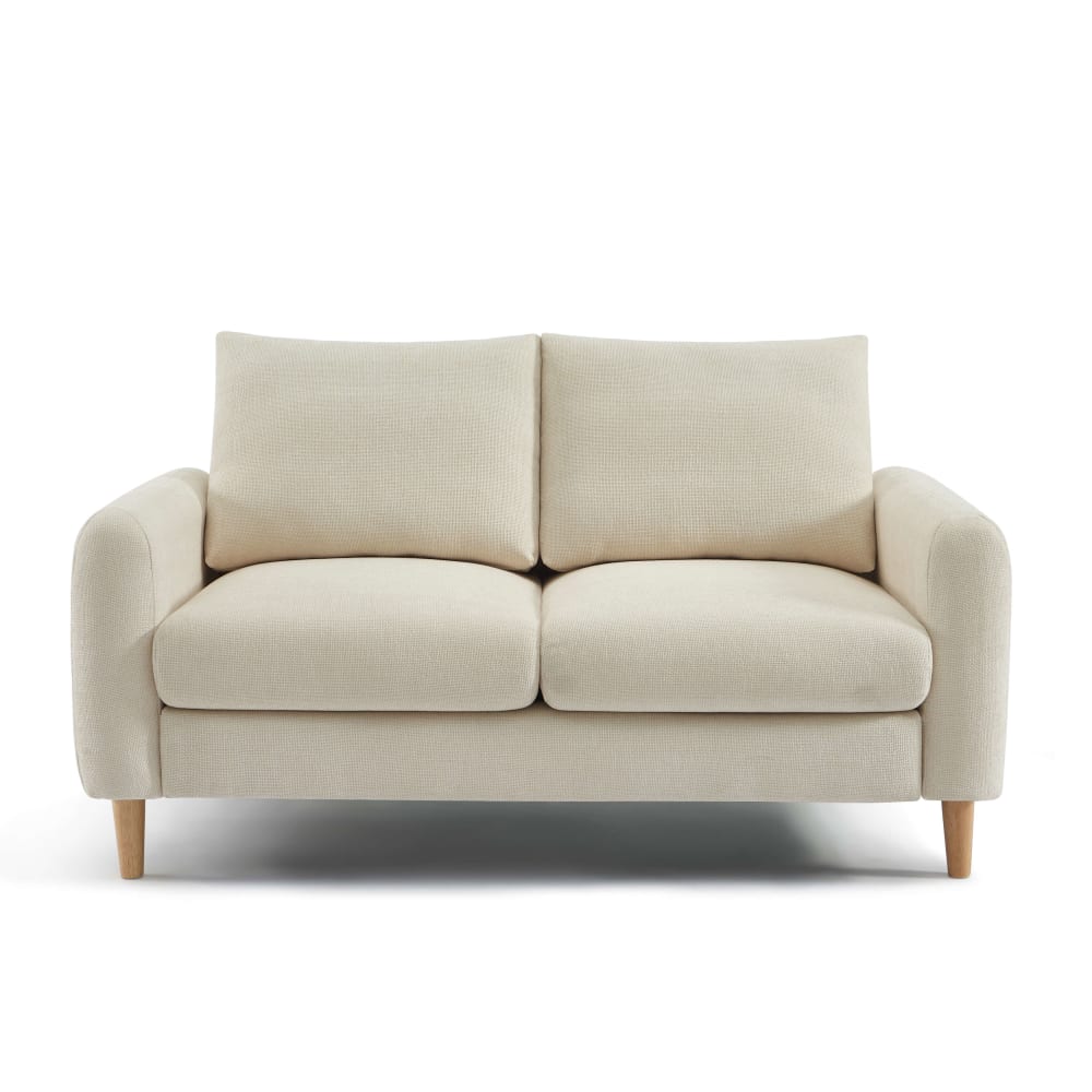 Canapé droit en tissu chenille 2 places beige