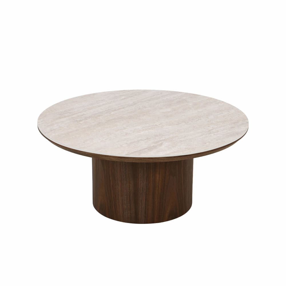 table basse placage noyer