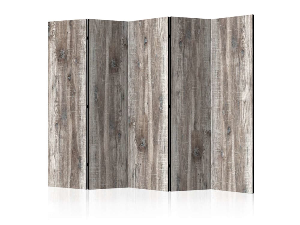 Paravent motifs bois marron très réaliste avec 5 volets