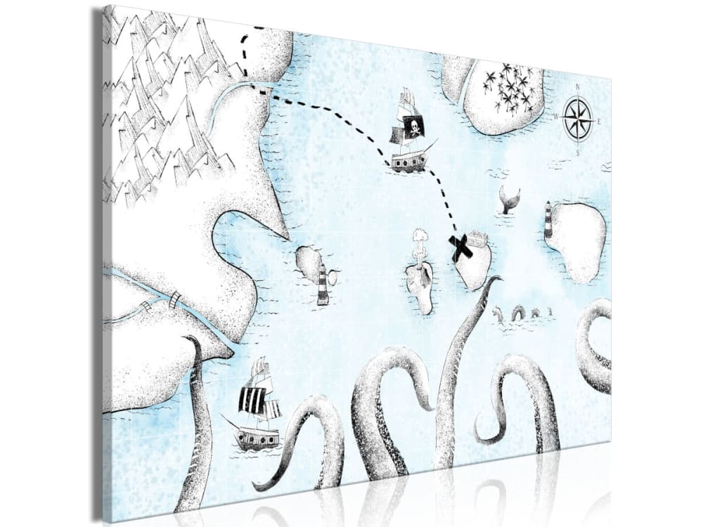 Tableau enfant carte - bleue