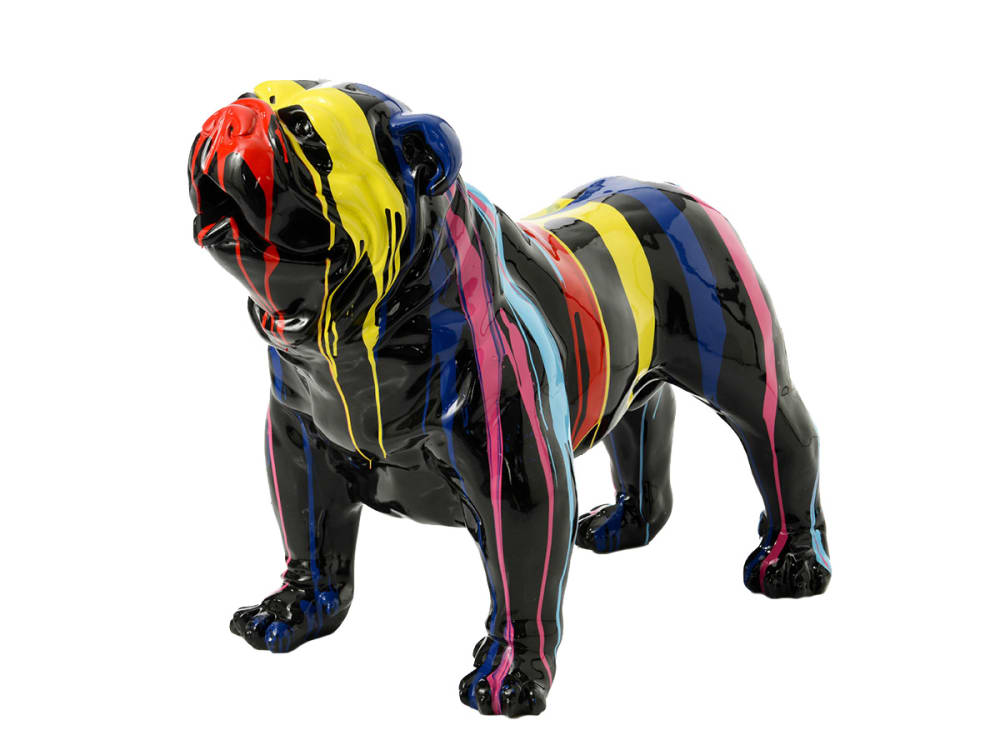 Statue bulldog usa blanc