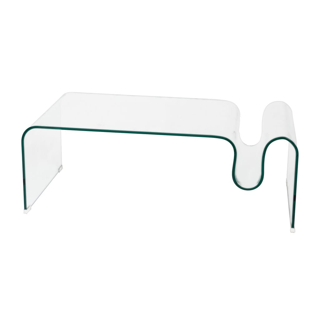 Table basse Vague en verre transparent / cristal