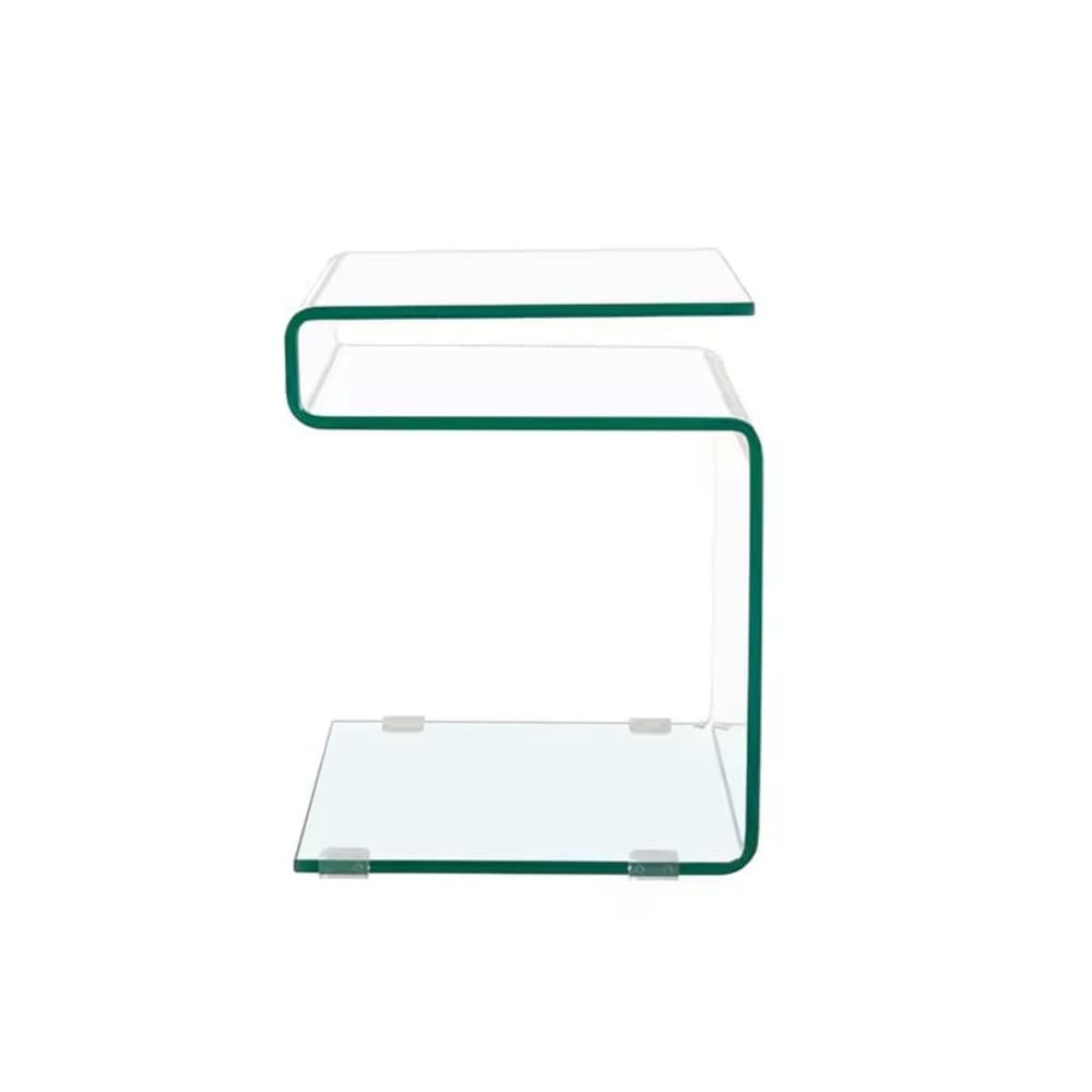 Bout de canapé S en verre transparent / cristal