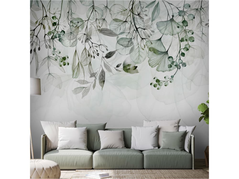 Papier peint - foggy nature - green — vue 3