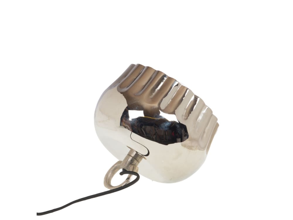 Lampe de table sculpturale en métal argenté pour salon et chambre — vue 3