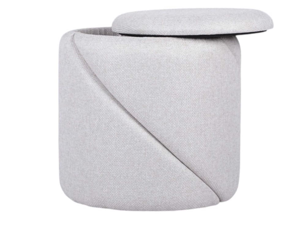 Tabouret Barbabelle beige beige en tissu