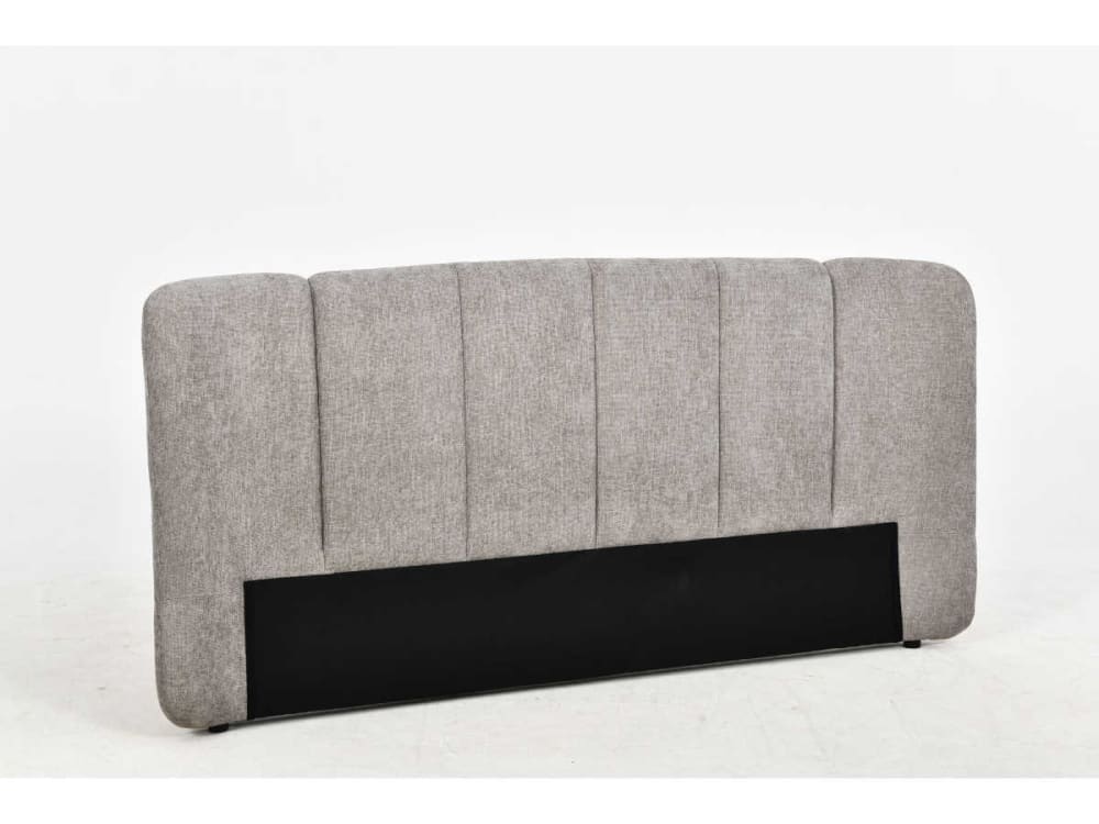 Tête de lit XXL en tissu texturé taupe style contemporain