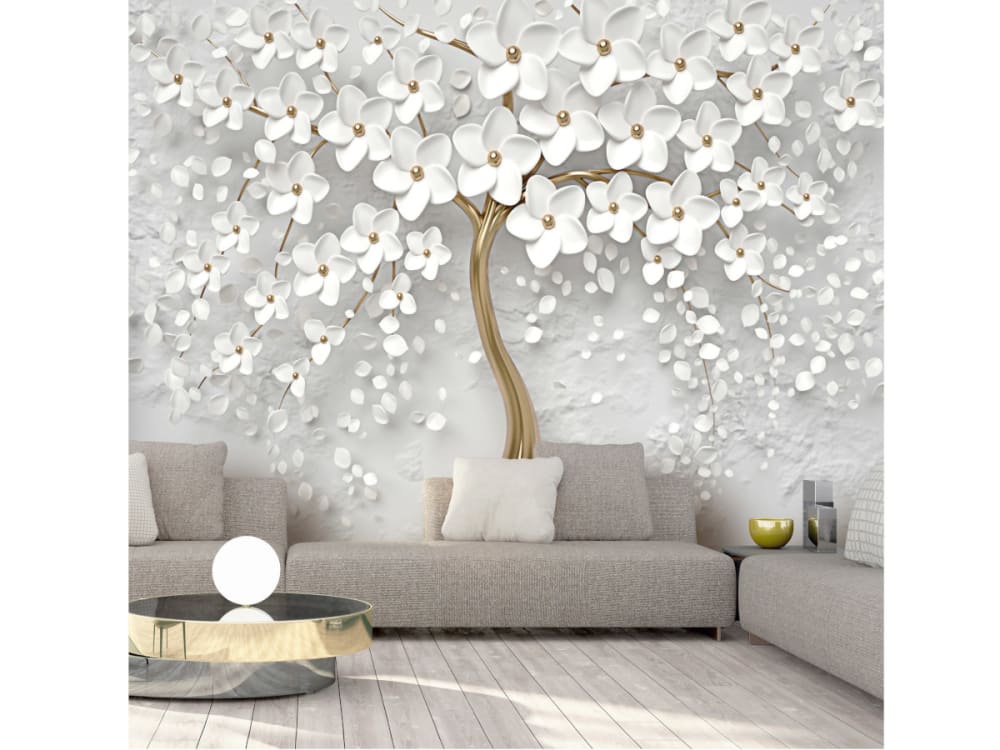 Papier peint - magnolia blanc abstrait — vue 3