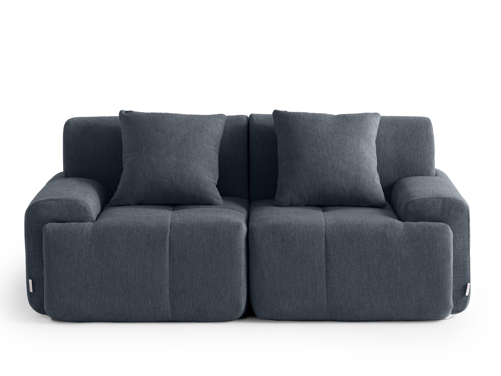 Canapé droit modulaire - bleu gris