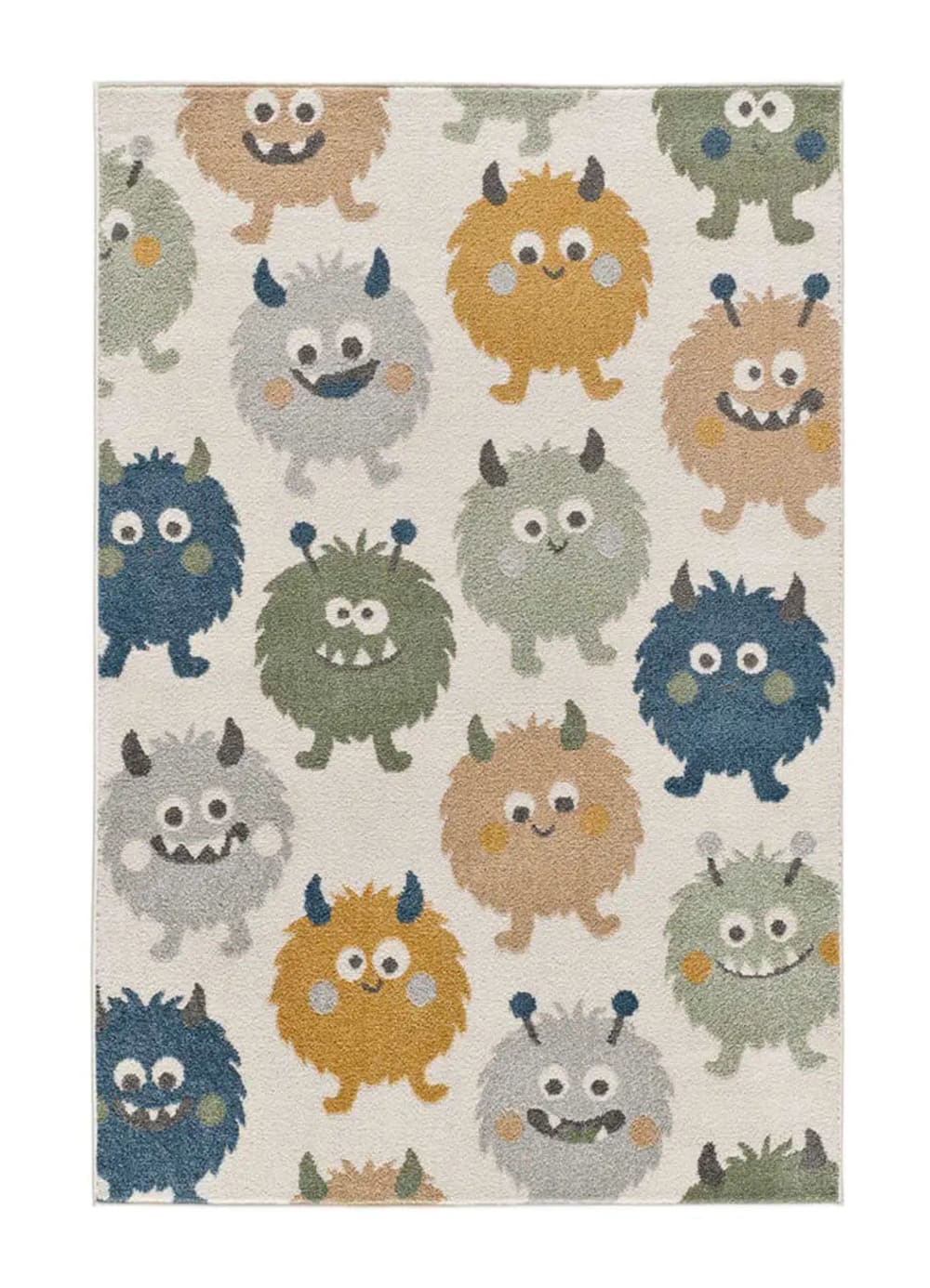 Tapis enfant monstres ronds multicolore 120x170 cm
