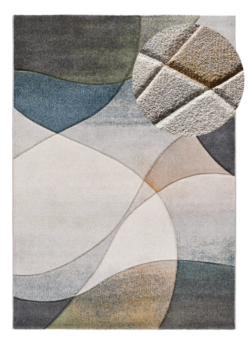 Tapis abstrait gris/bleu 80x150 cm