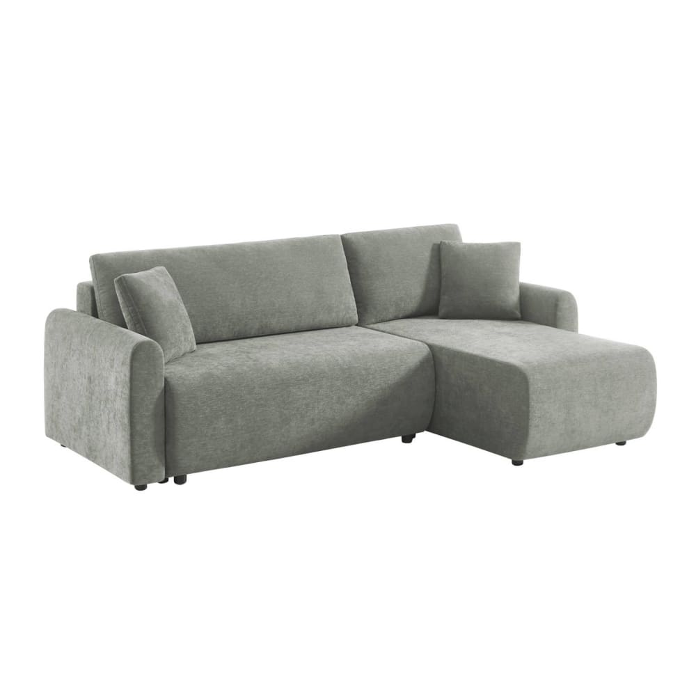 Canapé d'angle réversible, convertible, 3 places tissu gris