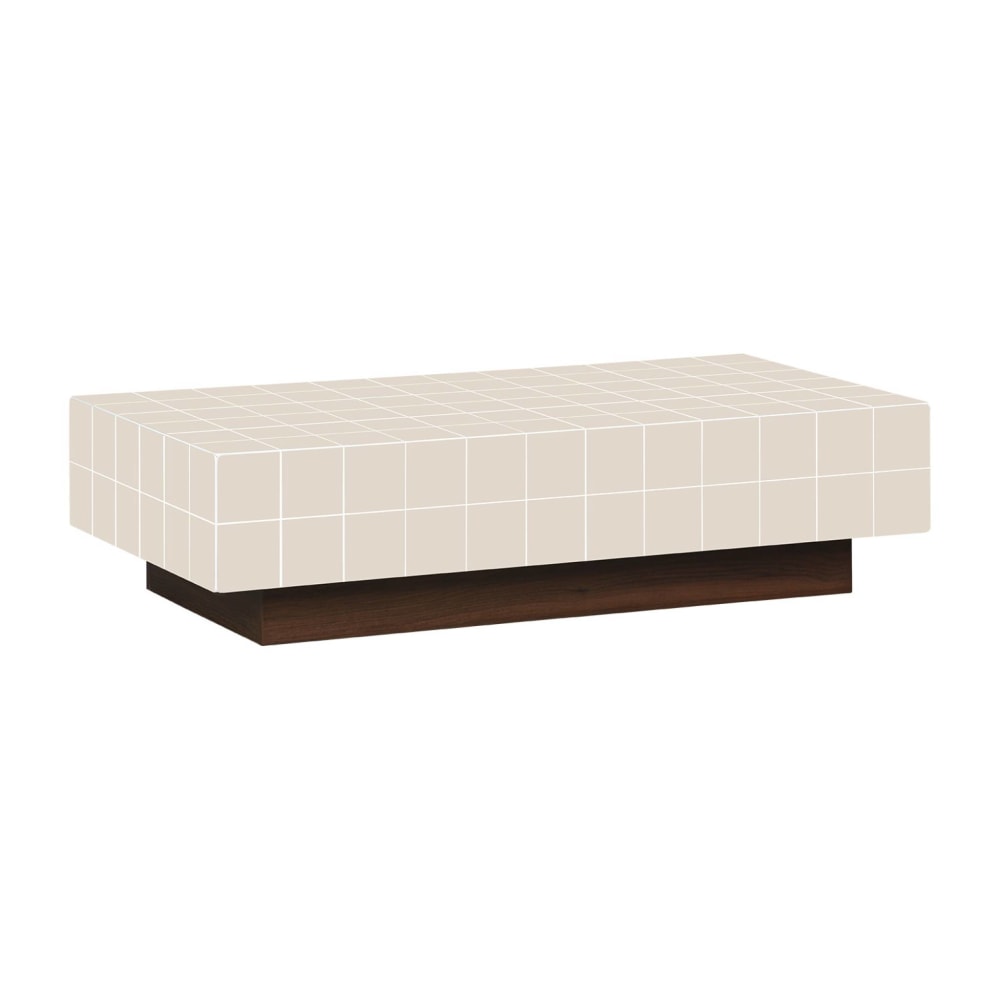 Table basse imitation carreaux de ciment 120cm beige