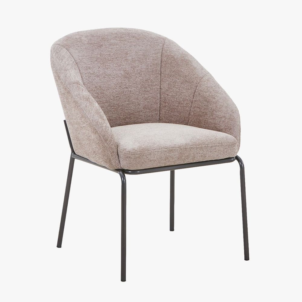 Esma chaise en tissu - taupe