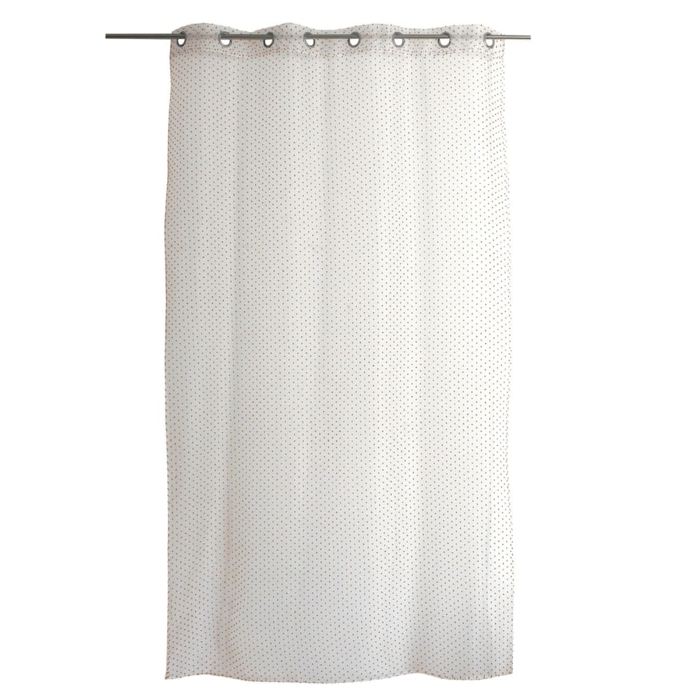 Voilage plumetis en organza blanc et beige - 140 x 240 cm — vue 3