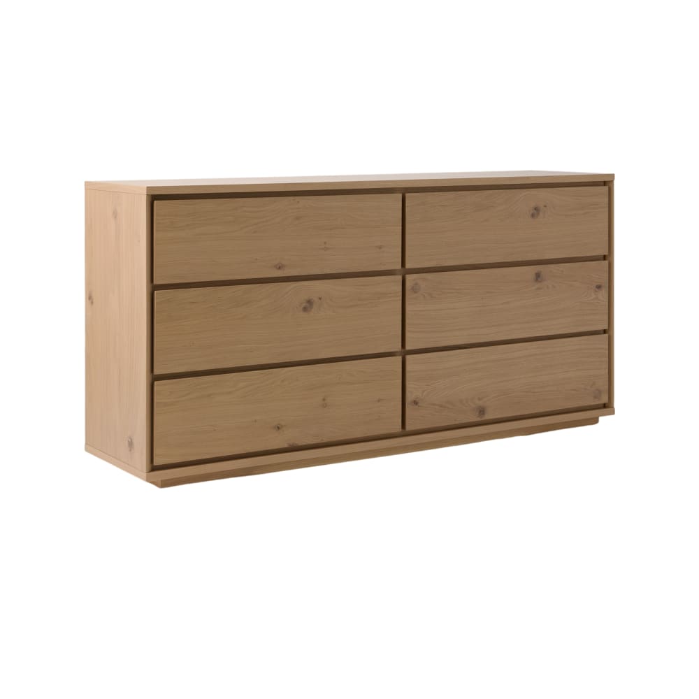 Commode 6 tiroirs effet bois H82