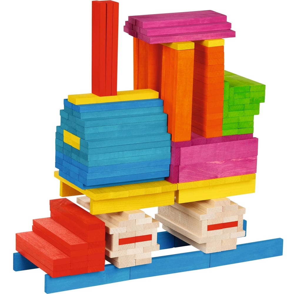 Goki Bausteine Farbenreich ROT HOLZ Kinder