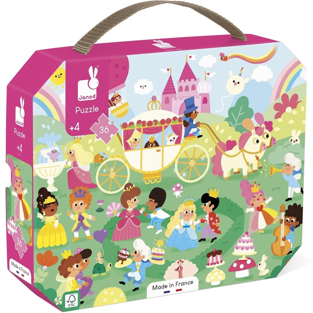 Janod Puzzle Prinzessinnen 36 Teile ROSA KARTON Kinder