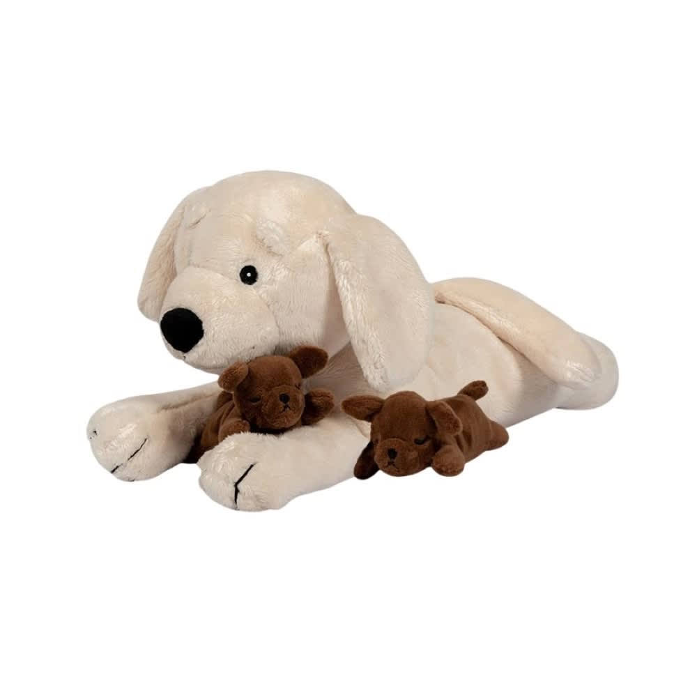 ByAstrup Plüschhund mit Welpen Beige Pes - Polyester